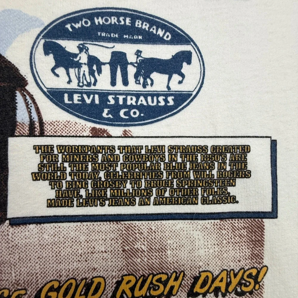 Levi's T-Shirt Mens Medium Vintage 80's Western Cowboy Graphic USA Single Stitch